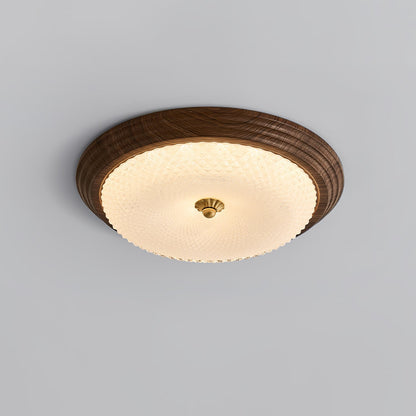 Moderne Strakke Plafondlamp met Houten Touch
