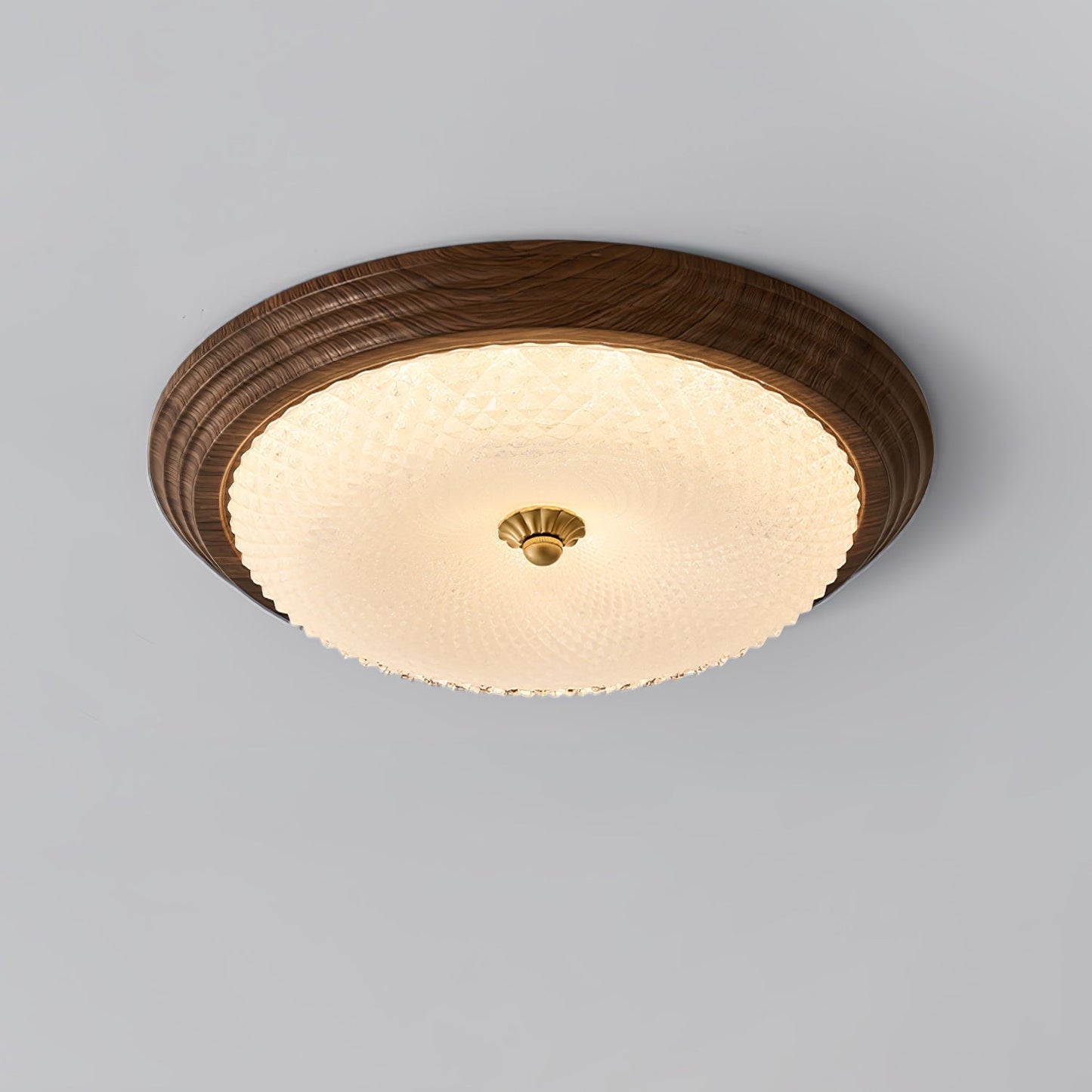 Moderne Strakke Plafondlamp met Houten Touch