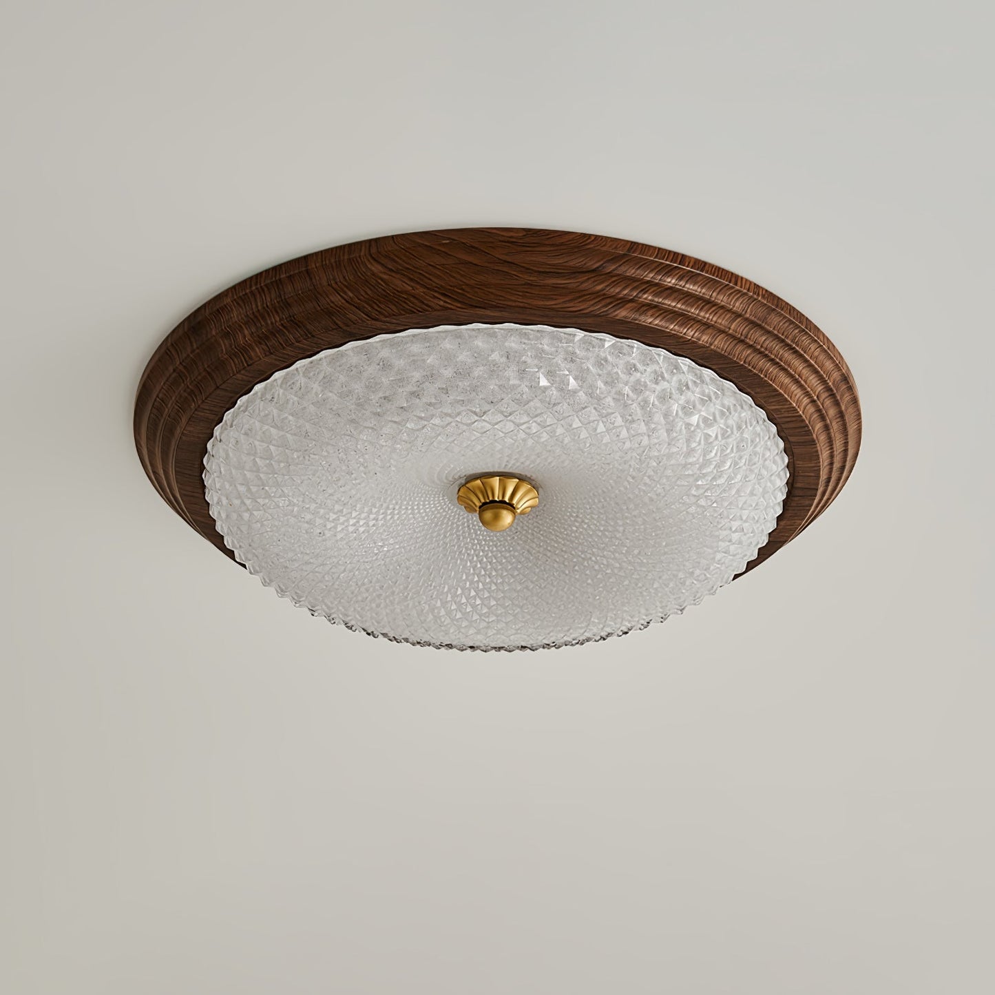Moderne Strakke Plafondlamp met Houten Touch