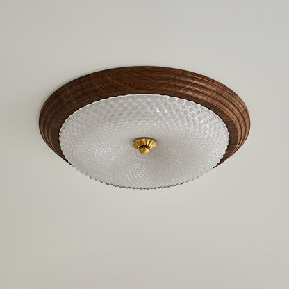 Moderne Strakke Plafondlamp met Houten Touch