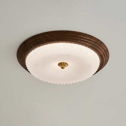 Moderne Strakke Plafondlamp met Houten Touch