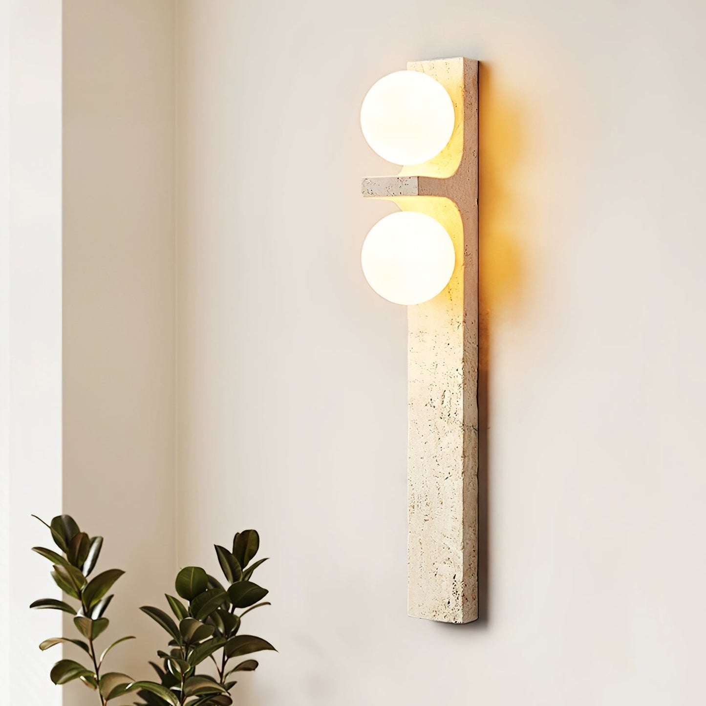 Moderne Asymmetrische Travertin Wandlamp