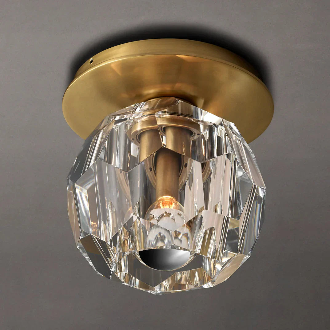 Kristal Enkele Bol Flush Mount Plafondlamp