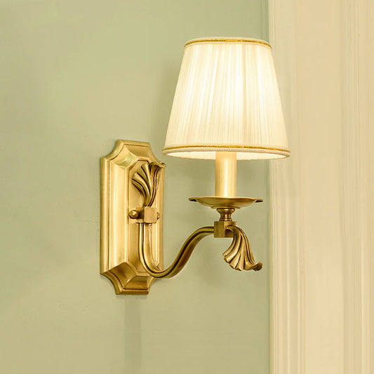 Klassiek Europees Design Wandlamp met Gestreept Stoffen Kap