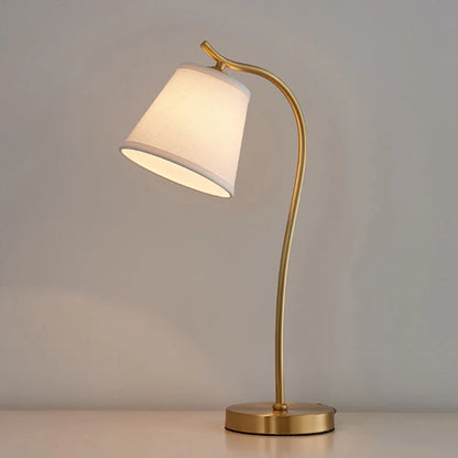 Minimalistische Messing & Stoffen Ronde Tafellamp