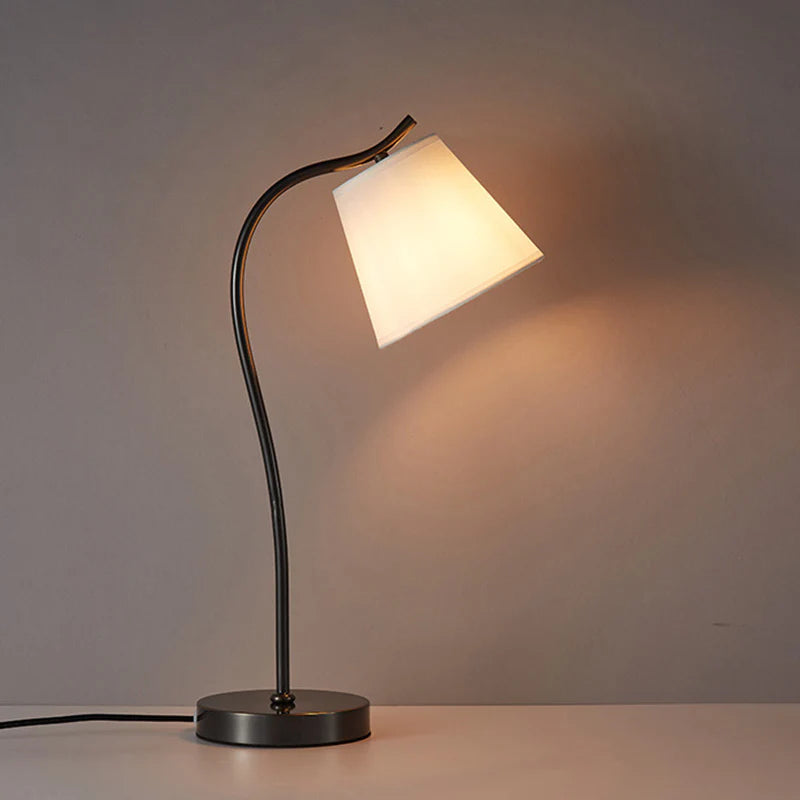 Minimalistische Messing & Stoffen Ronde Tafellamp