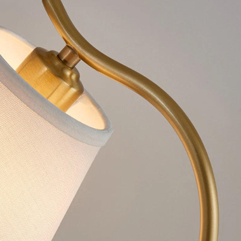 Minimalistische Messing & Stoffen Ronde Tafellamp