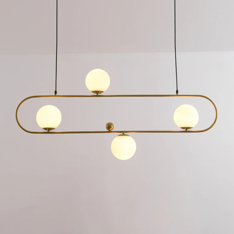 Minimalistische Ovale Glazen Kroonluchter met 3/4 Lichtpunten