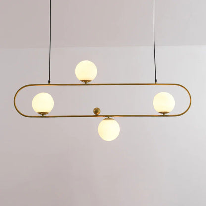 Minimalistische Ovale Glazen Kroonluchter met 3/4 Lichtpunten