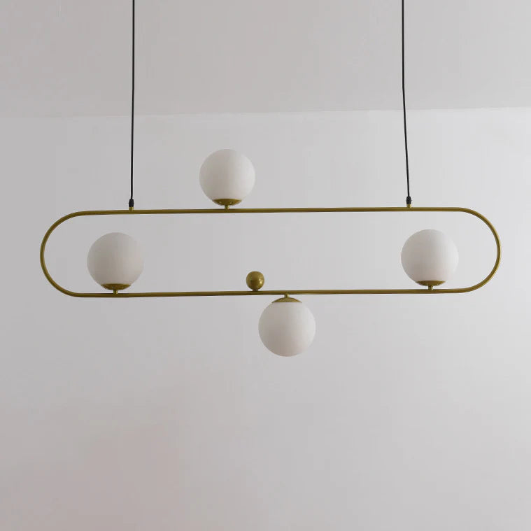 Minimalistische Ovale Glazen Kroonluchter met 3/4 Lichtpunten