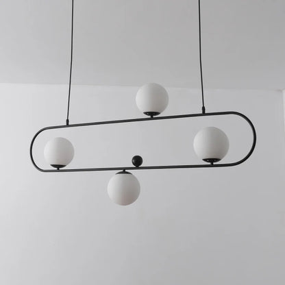Minimalistische Ovale Glazen Kroonluchter met 3/4 Lichtpunten
