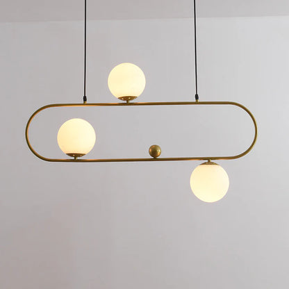 Minimalistische Ovale Glazen Kroonluchter met 3/4 Lichtpunten