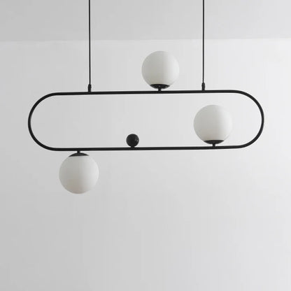 Minimalistische Ovale Glazen Kroonluchter met 3/4 Lichtpunten