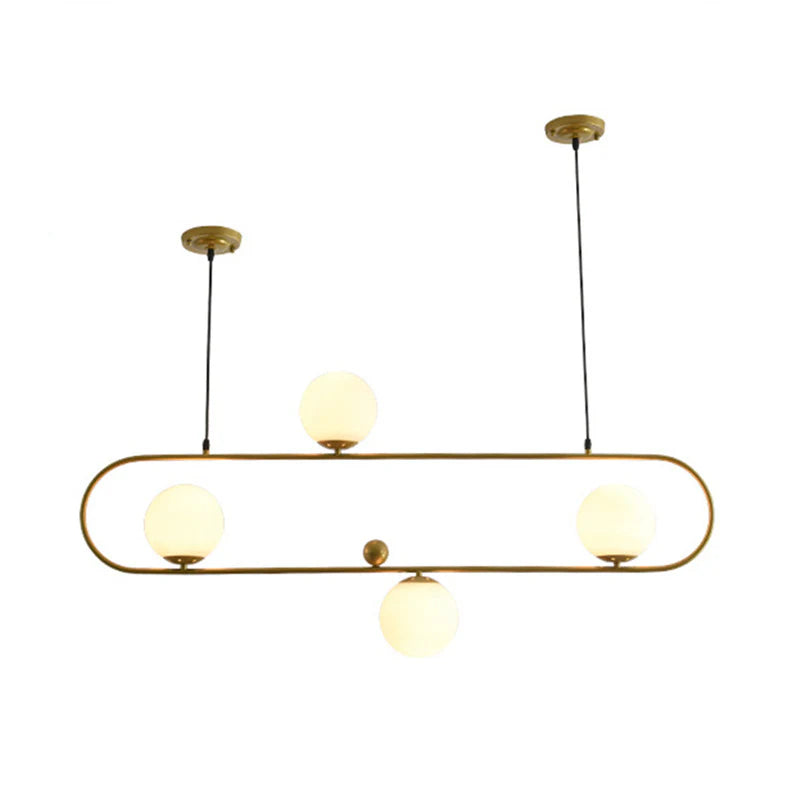 Minimalistische Ovale Glazen Kroonluchter met 3/4 Lichtpunten