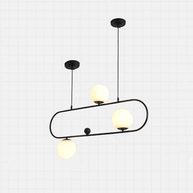Minimalistische Ovale Glazen Kroonluchter met 3/4 Lichtpunten