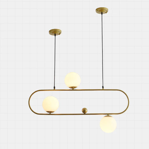 Minimalistische Ovale Glazen Kroonluchter met 3/4 Lichtpunten