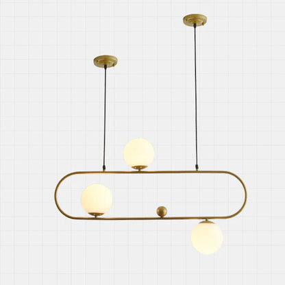 Minimalistische Ovale Glazen Kroonluchter met 3/4 Lichtpunten