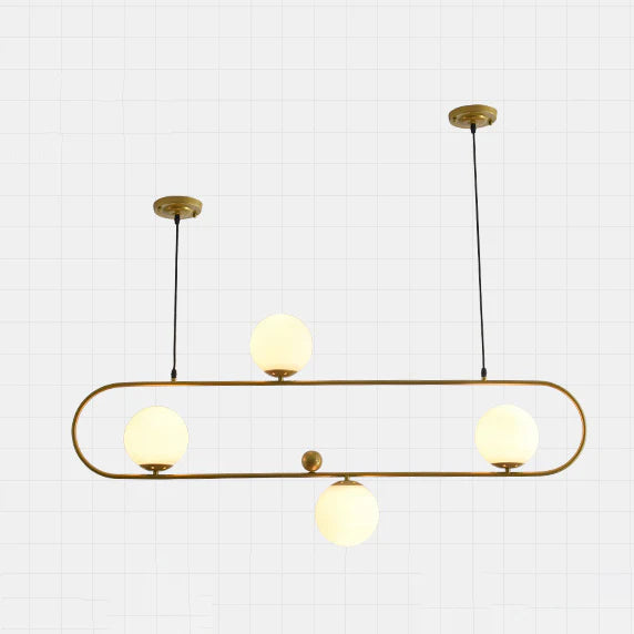 Minimalistische Ovale Glazen Kroonluchter met 3/4 Lichtpunten