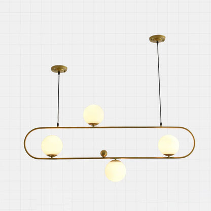 Minimalistische Ovale Glazen Kroonluchter met 3/4 Lichtpunten
