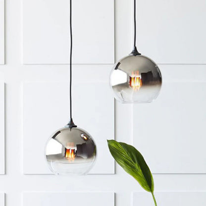 Glazen Hanglamp met Metallic Ombre Afwerking