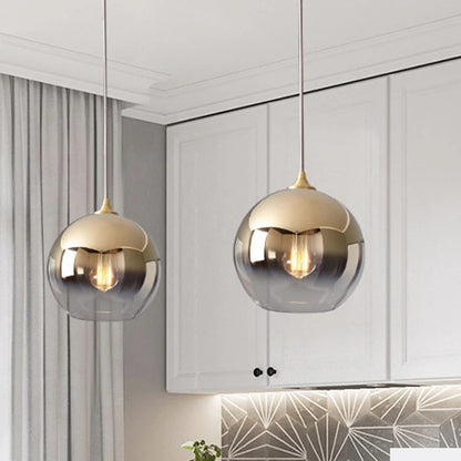 Glazen Hanglamp met Metallic Ombre Afwerking