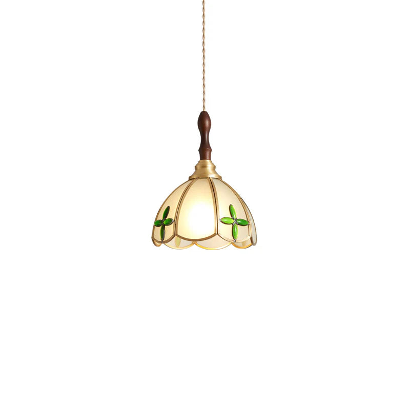 Tiffany Walnoot Touch LED Glas Hanglamp