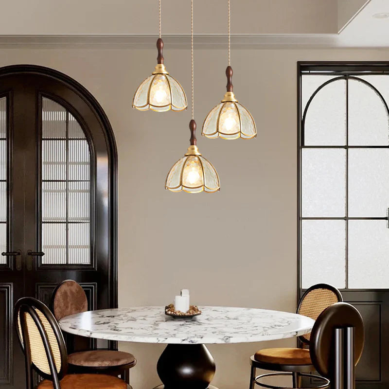 Tiffany Walnoot Touch LED Glas Hanglamp