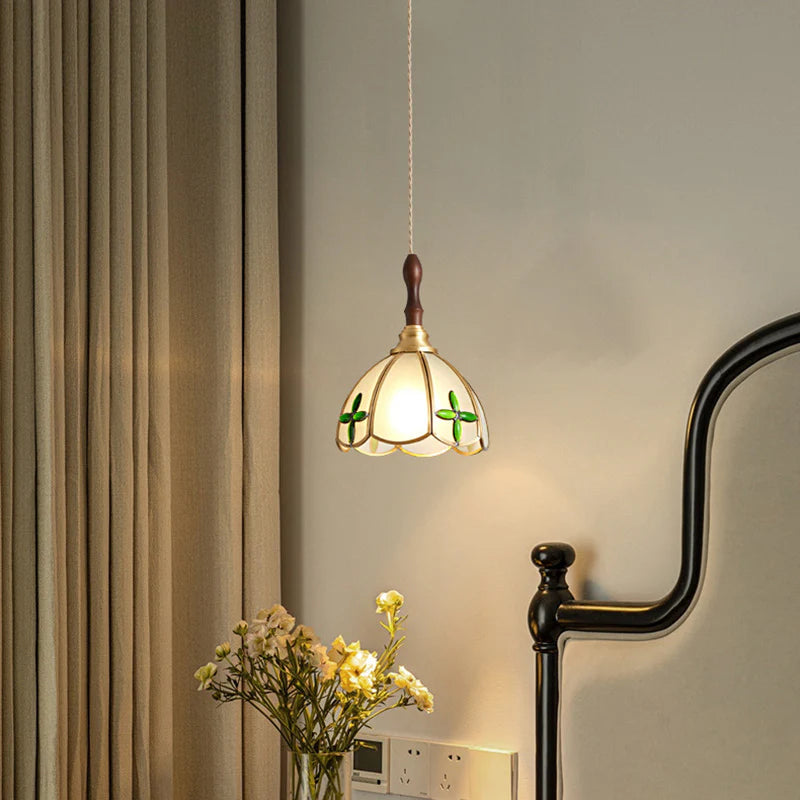 Tiffany Walnoot Touch LED Glas Hanglamp