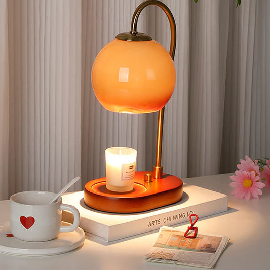 Moderne Glazen Bal Houten Hardware Tafellamp