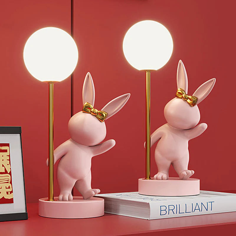 Keramiek & Metaal LED Konijn Kinder Tafel Lamp