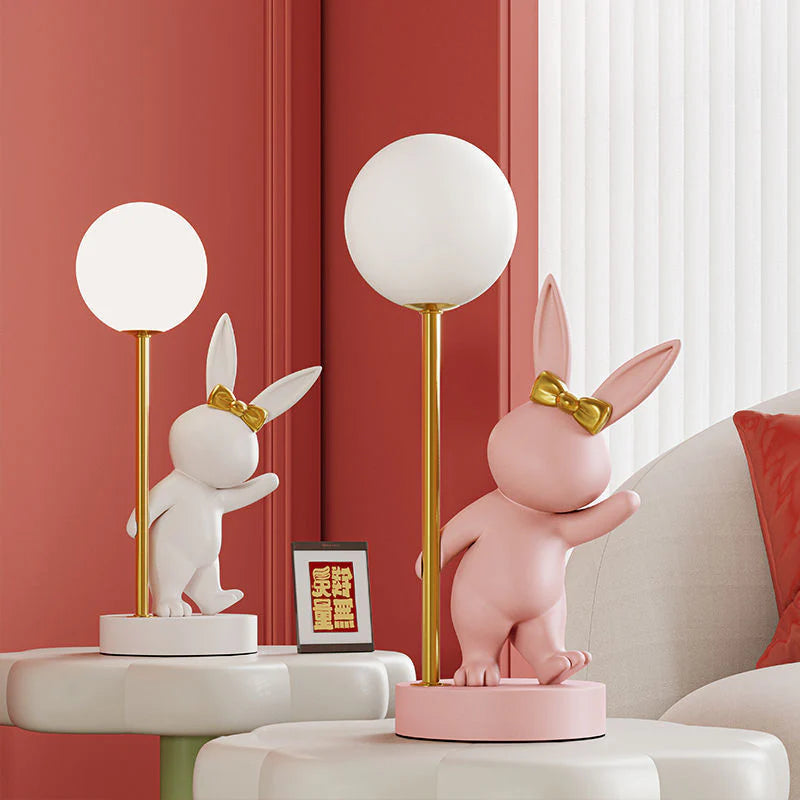 Keramiek & Metaal LED Konijn Kinder Tafel Lamp