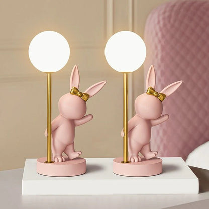 Keramiek & Metaal LED Konijn Kinder Tafel Lamp