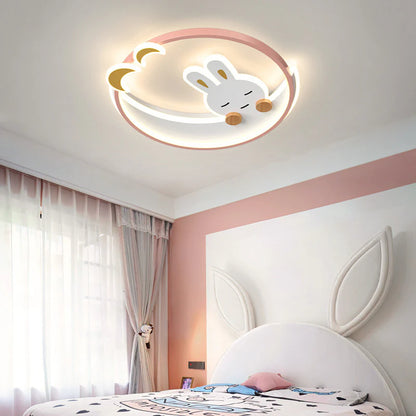 Creatieve Kinderen Konijn LED Flush Mount Plafondlamp
