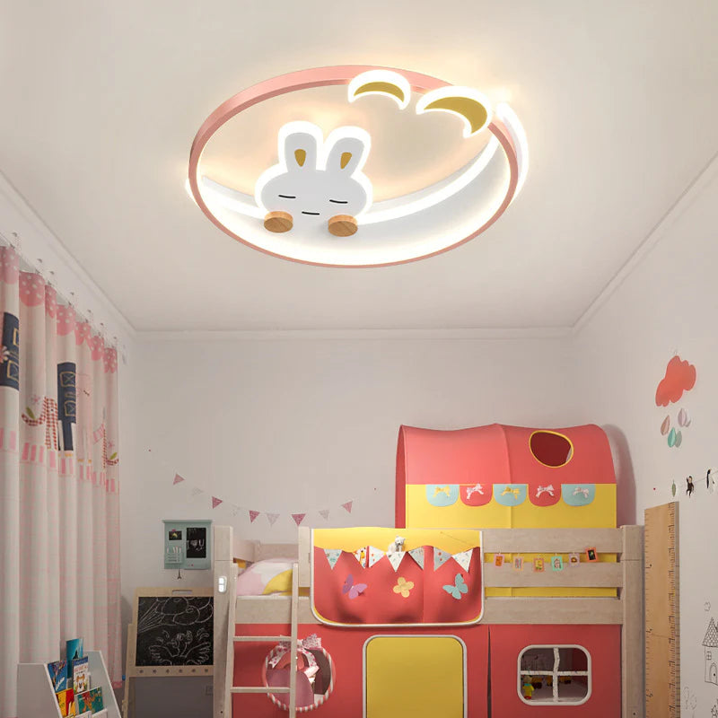 Creatieve Kinderen Konijn LED Flush Mount Plafondlamp