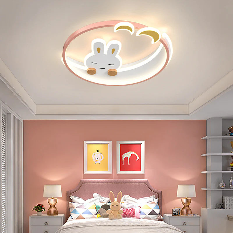 Creatieve Kinderen Konijn LED Flush Mount Plafondlamp