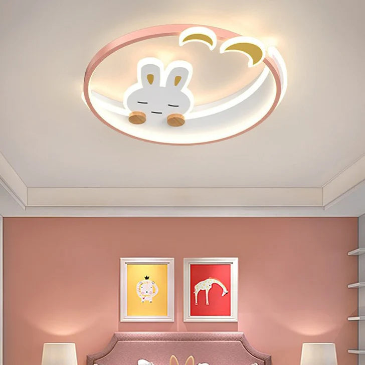 Creatieve Kinderen Konijn LED Flush Mount Plafondlamp