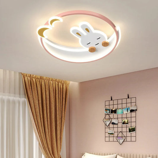 Creatieve Kinderen Konijn LED Flush Mount Plafondlamp