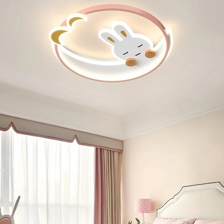 Creatieve Kinderen Konijn LED Flush Mount Plafondlamp