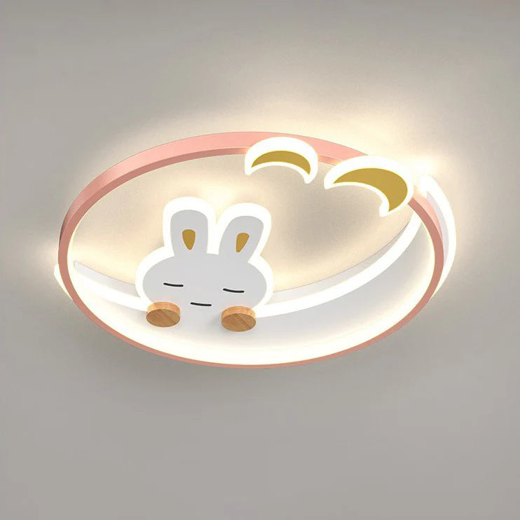 Creatieve Kinderen Konijn LED Flush Mount Plafondlamp