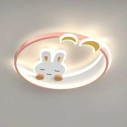 Creatieve Kinderen Konijn LED Flush Mount Plafondlamp