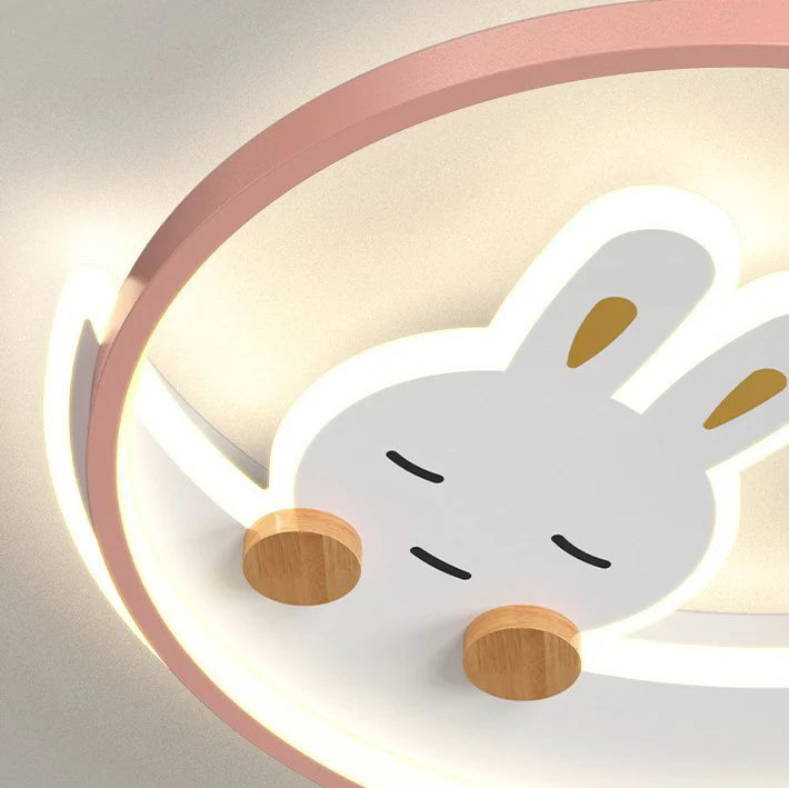 Creatieve Kinderen Konijn LED Flush Mount Plafondlamp