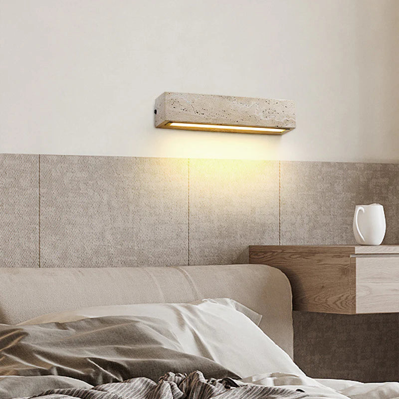 Retro Rechthoekig Waterdichte Travertin LED Wandlamp