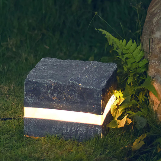 Solar Stone Stripe Cube Waterdichte LED Buitenlamp