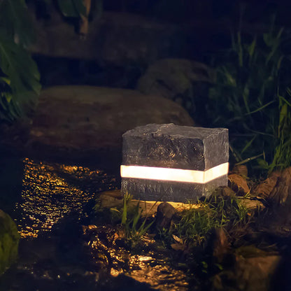 Solar Stone Stripe Cube Waterdichte LED Buitenlamp