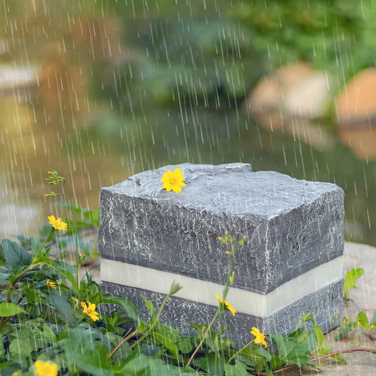 Solar Stone Stripe Cube Waterdichte LED Buitenlamp