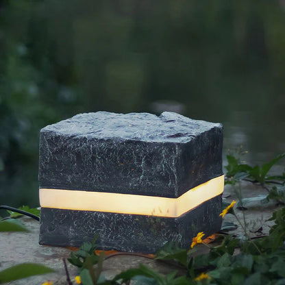 Solar Stone Stripe Cube Waterdichte LED Buitenlamp