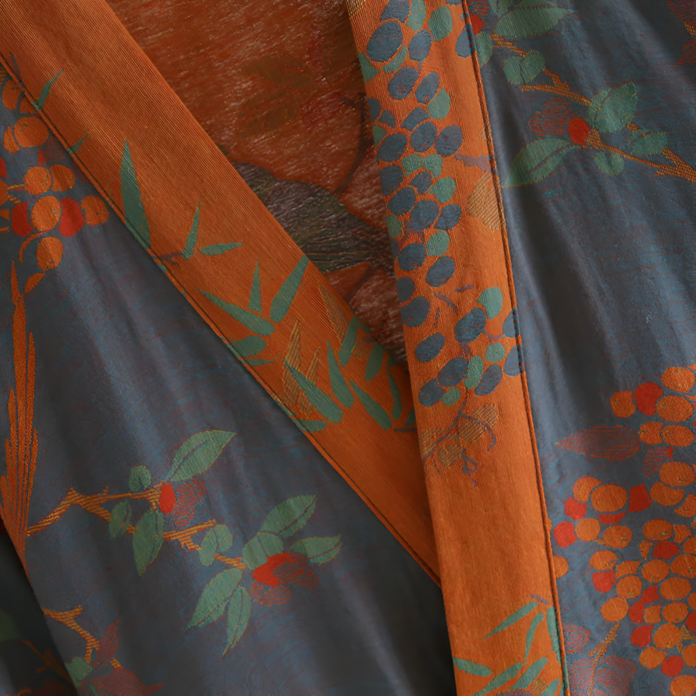 Badjas Katoen Vintage Jacquard Ademend Wafelmodel