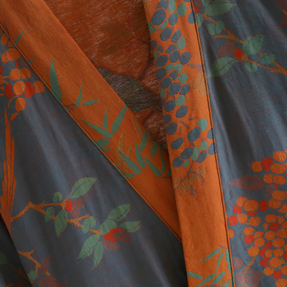 Badjas Katoen Vintage Jacquard Ademend Wafelmodel