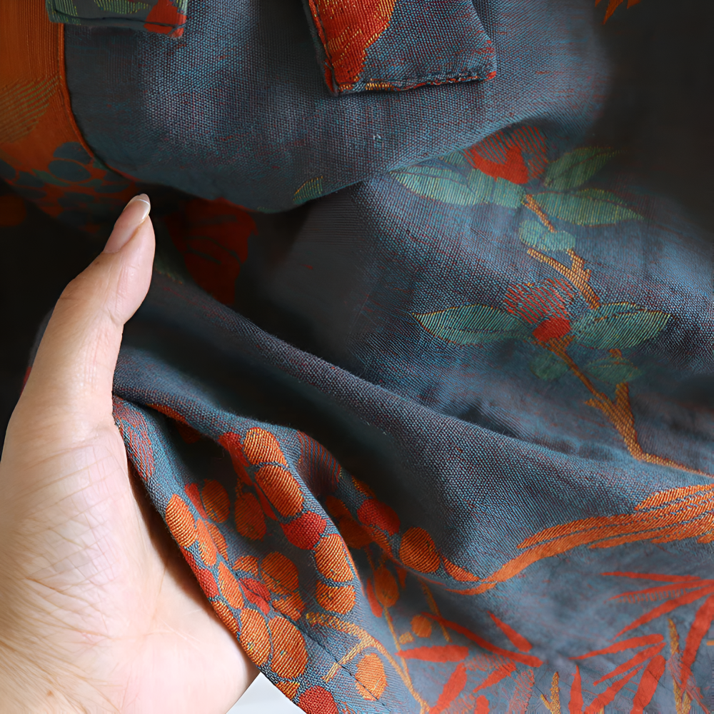 Badjas Katoen Vintage Jacquard Ademend Wafelmodel