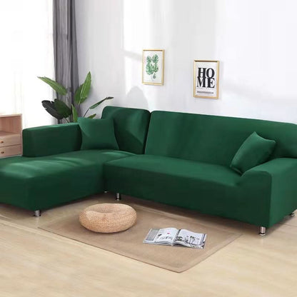 Bankhoes Hoekbank Stretch Fluweel Antislip Beschermhoes